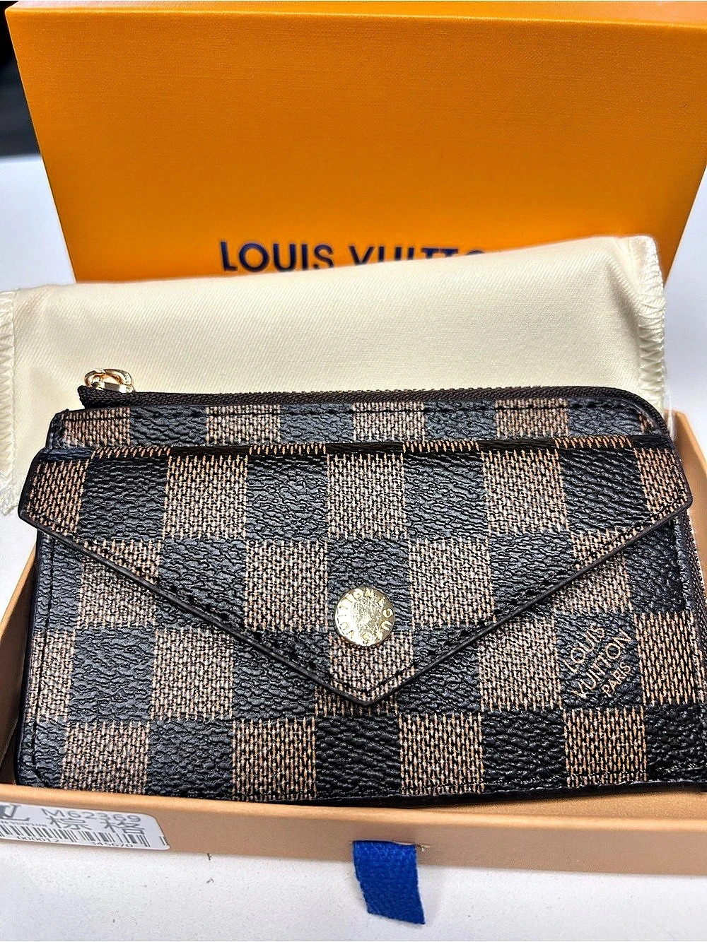 Key Pouch Damier Ebene Brown & Black